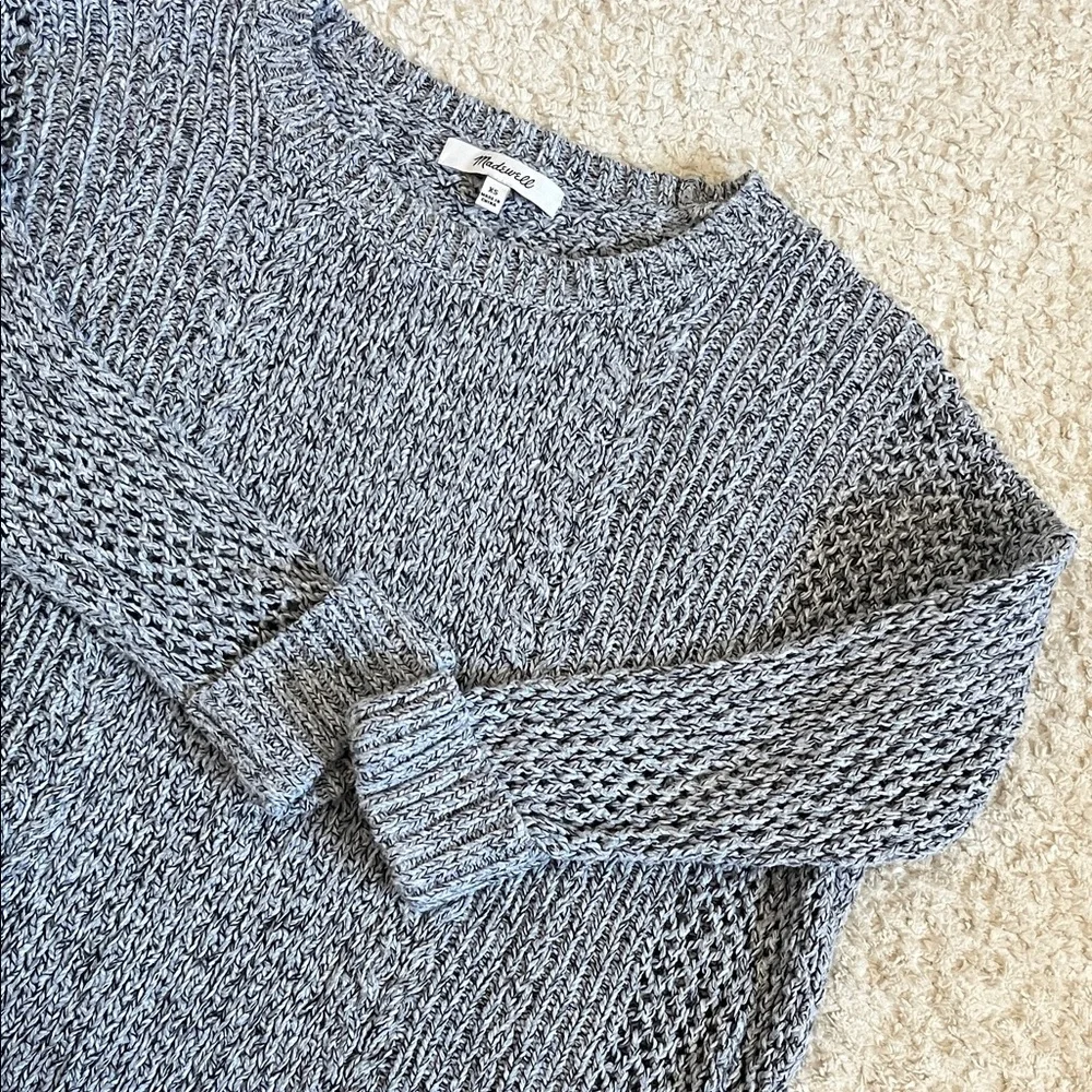 Madewell Marled Knit Plaza Crewneck Pullover Sweater - Picture 6 of 10